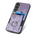 thumbnail image 4 of Feishell for Samsung Galaxy S21 Wallet Case with Elastic Card Holder,Premium PU Leather Shockproof TPU Bumper 360° Rotation Finger Ring Holder Kickstand Anti-Scratch Protective Phone Case,Purple, 4 of 12