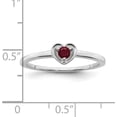 thumbnail image 2 of Solid 10k White Gold Created Ruby Heart Ring - Ring Size 7.0, 2 of 5