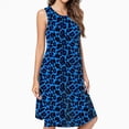 thumbnail image 2 of Blue Aesthetic Leopard Print Casual Sleeveless Loose Sundress Dress For Women Summer Dress Daily Woman, 2 of 4