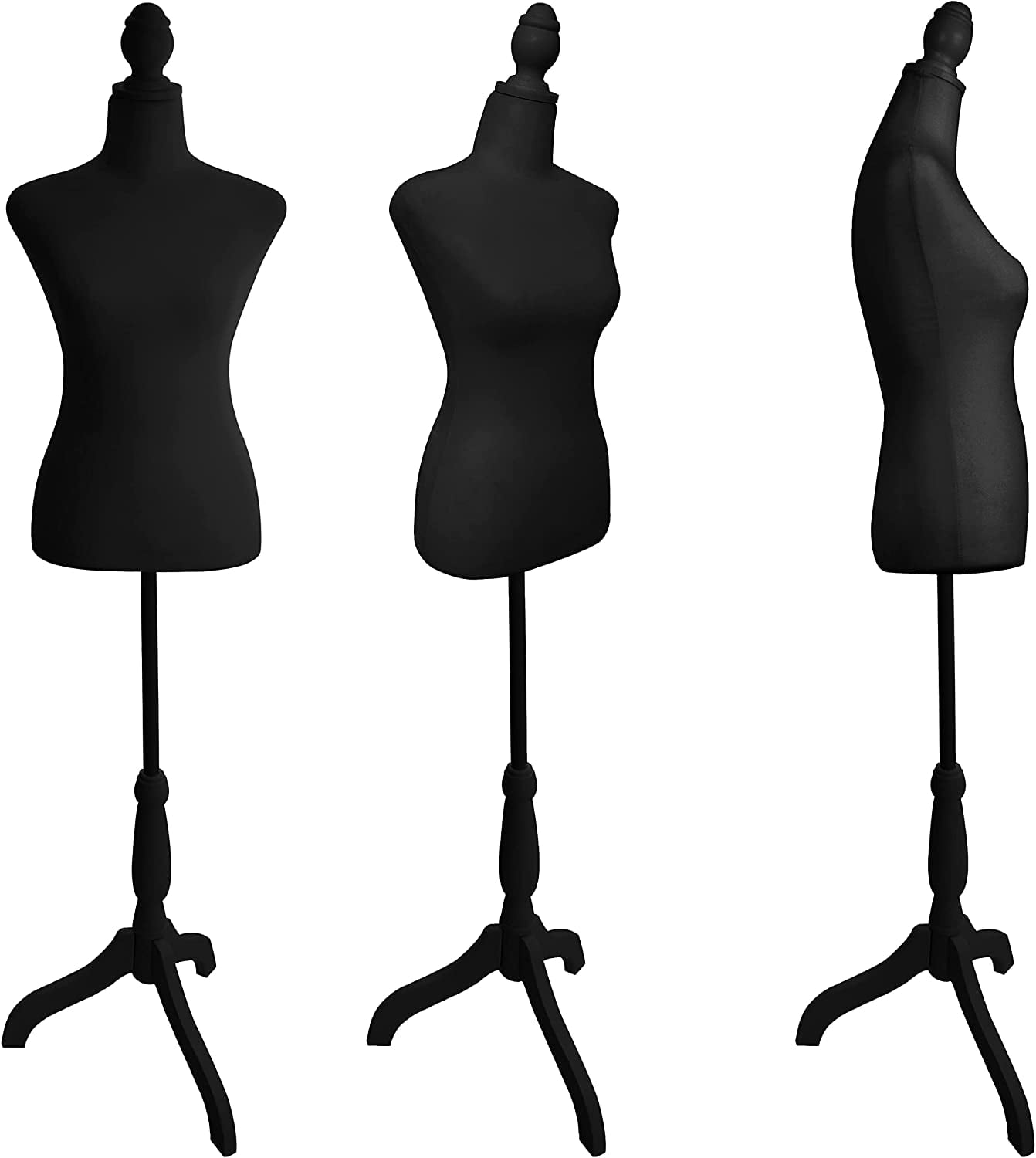 FreeLung Female Dress Form Mannequin Torso Body (Black)