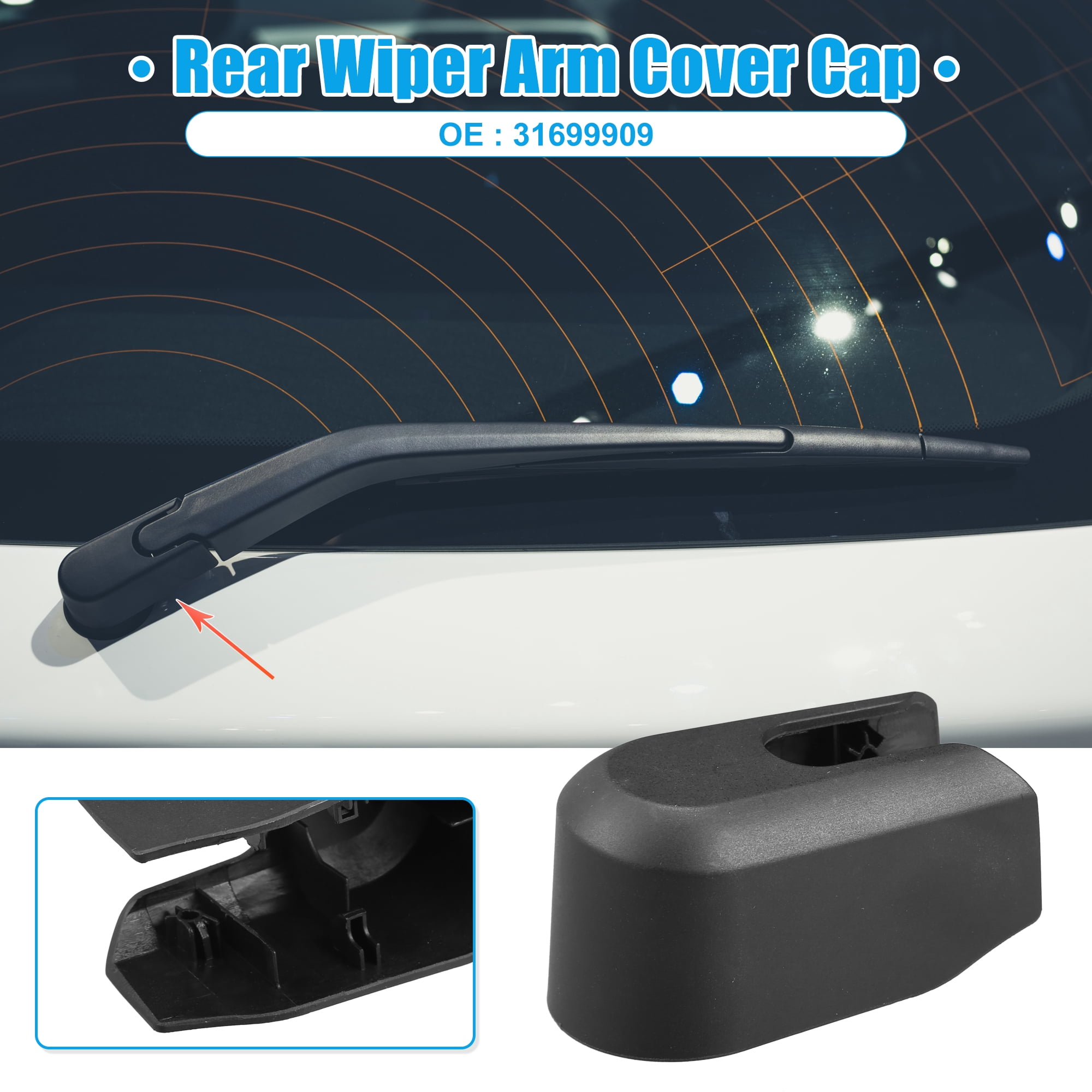 Unique Bargains Rear Wiper Arm Nut Cover Cap for Volvo V90 CC 2017-2021 31699909