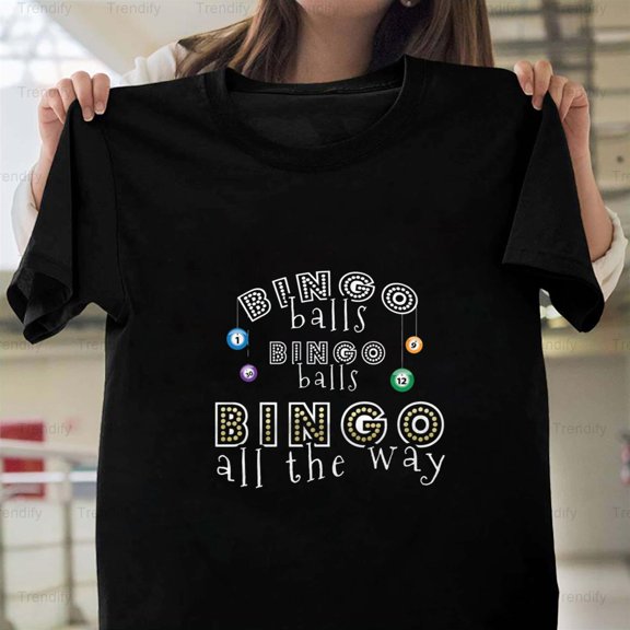 Bingo Christmas Bingo All The Way Funny Holiday Game Graphic Unisex T-Shirt, up to size 5XL