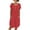 Red, variant on Bxsruta Women's Casual Short Sleeve Crew Neck Cotton Dress with Pockets Loose Fit Knee Length Loungewear for Daily Wear