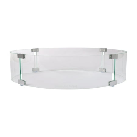 Fire Sense - Tempered Glass Wind Guard for Round LPG Fire Pits - Clear
