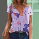 thumbnail image 4 of Blusas de Manga Corta para las Mujeres Causal Cuello en V Camiseta Sólida, Blusas de Verano de las Mujeres para el Hogar Y Diario, 4 of 5