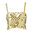 thumbnail image 4 of Traje corto con lentejuelas, Bralette sin mangas para mujer Camis Bling Bra Tops, Ropa de baile Tank Top Chaleco con corsé para discoteca, 4 of 7