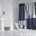 thumbnail image 3 of Shower Curtain Set with Snap-in,Scared Geometric Grid Graphic Grey (2) Shower Curtains Waterproof Shower Liner,Pattern Polyester Bathroom Curtain,72x72Inch, 3 of 4