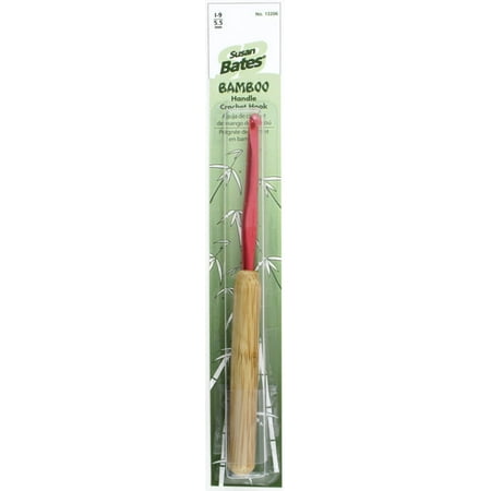 Susan Bates Bamboo Handle/Silvalume Head Crochet Hook 5.5"-Size I9/5.5mm