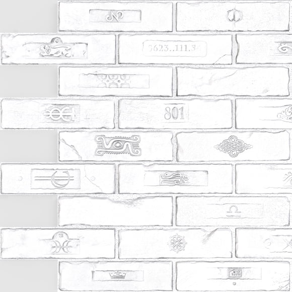 Panneau Mural 3D en PVC Imitation Briques Blanches de Dundee Deco, 2,9 Pi X 2,1 Pi (90 cm X 64 cm), Déco de Panneaux Muraux de Design Intérieur, Couverture Totale 6,2 Pi2 (0,6 M2)