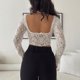 thumbnail image 3 of Cami Top de encaje para mujer, camiseta sin mangas de manga larga sin espalda, estilo Y2K, cuello en V, atuendo diario FLhrweasw Para estrenar, 3 of 8