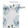 thumbnail image 5 of Blue Poppy Floral Kitchen Valances for Windows Farmhouse Linen Window Valance Curtain for Living Room Window Treatment Farmhouse Pastoral Botanical Flowers Valance Rod Pocket Topper, 42 x 18 Inch, 5 of 6