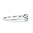 thumbnail image 2 of Dainty Modern Safety Pin Shaped Curved Oxidized Ring Band 925 Sterling Silver Size 5, 2 of 5