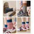 thumbnail image 3 of 4 Pairs Cotton Fashion Athletics Retro Cute Striped Crew Socks for Women, 3 of 6