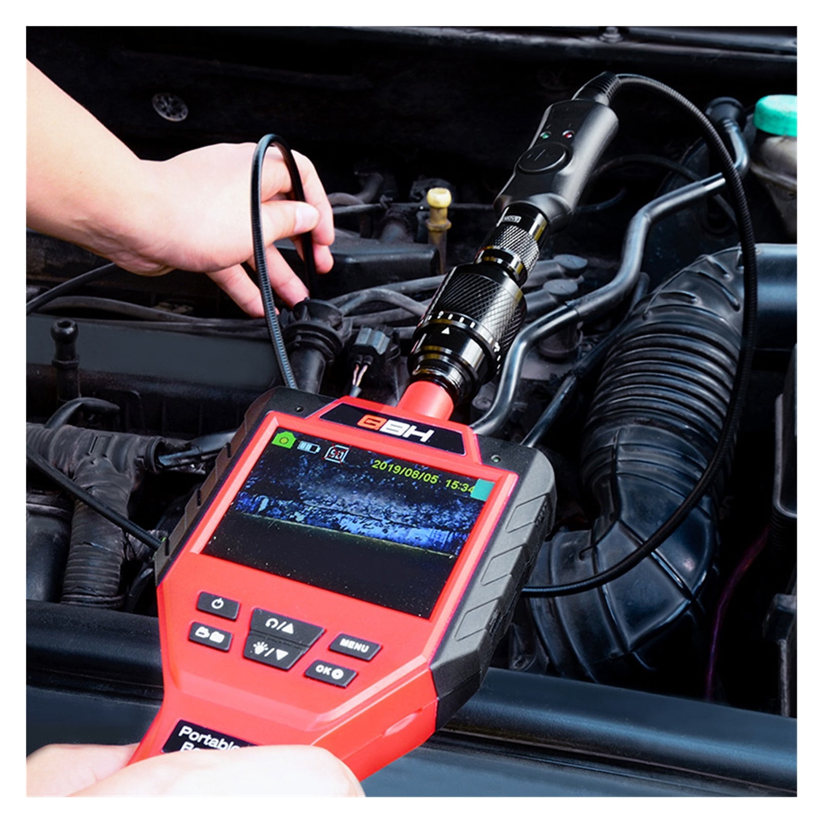 Digital Borescope 2.7 inch inch LCD Screen Endoscope Camera with 180 Degree Articulating 6 mm Diameter Probe Snake Tube Camera ,Various Applicable