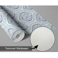 thumbnail image 6 of S4Sassy Floral Wallpaper - Asian Style Walls Covering, 25 x 120 Self-Adhesive Vinyl Wall Paper, Decorative Wallwrap, Easy DIY Wall Covering For Bedroom, Living Room, Living Spaces - Purple, 6 of 8