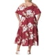thumbnail image 3 of Vestido Maxi Casual de Playa para Mujer Plus Size con Cuello Cuadrado, Tirantes Ajustables y Mangas Frías de Flores Agnes Orinda 4X Rojo, 3 of 5