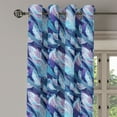 thumbnail image 2 of Ambesonne Paisley Grommet Curtain, Feather and Wavy Design, 50" x 120", Pale Blue Navy Blue, 2 of 6