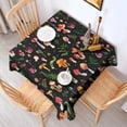 thumbnail image 2 of Colorful Mushroom Leaf Black Pattern Square Tablecloth,Waterproof Square Table Cover,Wipeable Spillproof Washable Table Cover for Home Kitchen Party Decor 52"x52"(132x132cm), 2 of 6