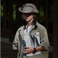 thumbnail image 5 of New Outdoor Drawstring Big Brim Breathable Sun Protection Summer Bucket Hat Sun Hat Unisex Panama Hat Fishing Hat GRAY, 5 of 8