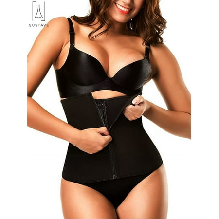 

GustaveDesign Unisex Double Control Waist Trainer Corset Body Shaper Tummy Fat Burning for Hourglass Size L Black