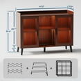 thumbnail image 4 of Freestanding Liquor Cabinet with LED Light, Wine Bar Cabinet for Home, Wine and Coffee Bar with Wine Rack and Glass Holder, Kitchen Buffet Sideboard Storage for Home Living Room, Dining Room, 4 of 6