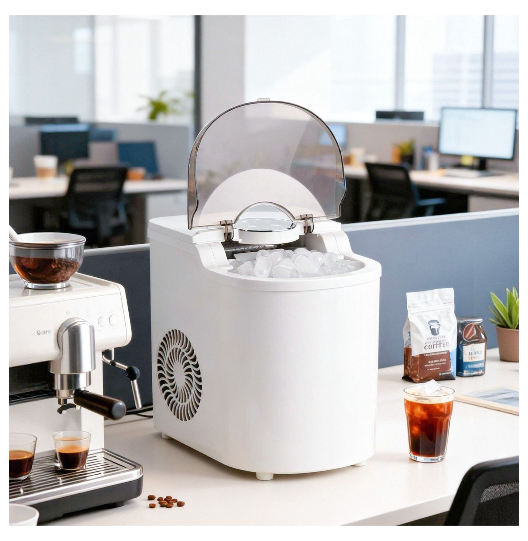 Countertop Ice Maker - 26lbs/Day, 6 Mins Ice, Self-Cleaning, Portable Ice Machine with Scoop - Small/Large Bullet Ice for Home, Kitchen, Bar, Office