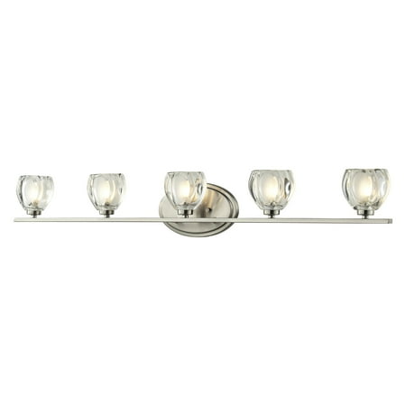 Ada Compliant Bar - Z-Lite 3022-5V Hale 5-Light ADA Compliant Bathroom Vanity Light with Sand Blasted Glass Shade