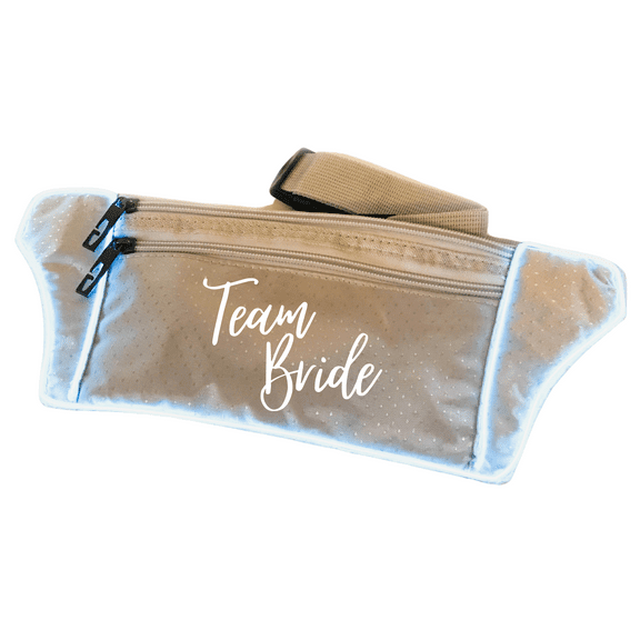 Team Bride Silver Light Up Fanny Pack
