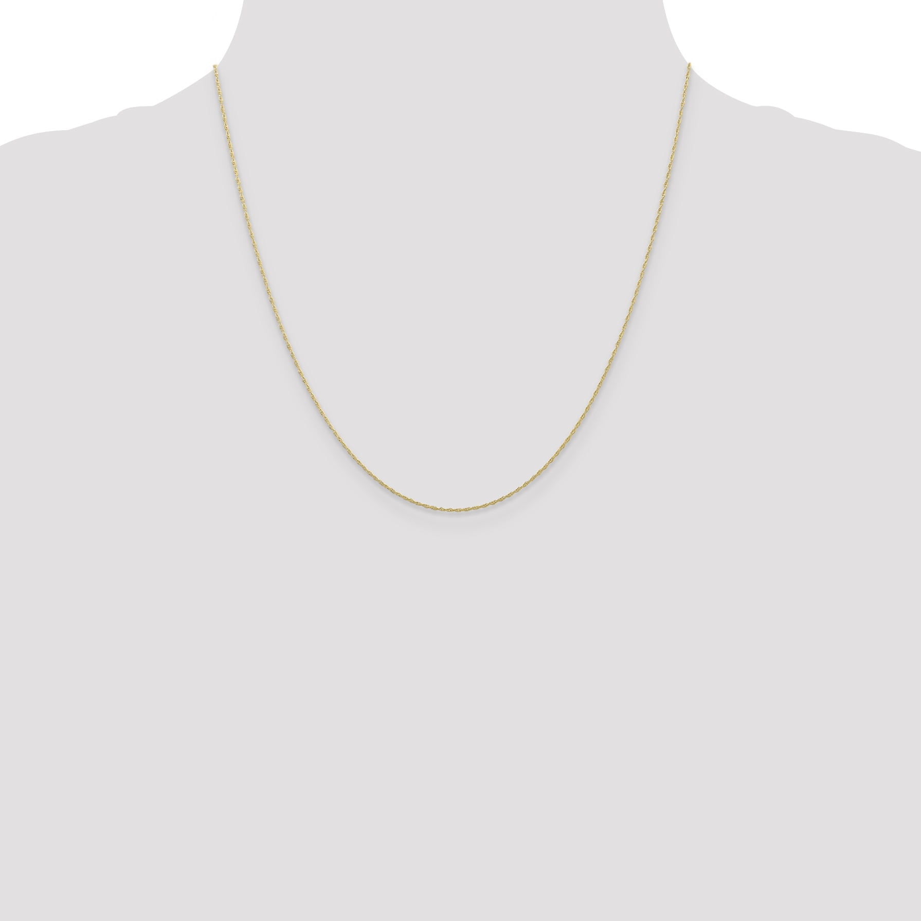 10k Yellow Gold .5mm Cable Link Rope Chain Necklace 20 Inch Pendant Charm Carded Fine Jewelry For Women Gifts For Her
