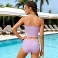 thumbnail image 6 of Avrnliq Tween Girls Purple Tankini Swimsuit, Modest Two Piece High Waisted Bathing Suit with Floral Cutout, Square Neck Adjustable Straps Blend for 6-14 Years,Size 13 T, 6 of 7