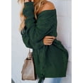 thumbnail image 4 of Asyoly Women Winter Side Weave Cable Knit Sweater V Neck Drop Shoulder Jumpers Tops, 4 of 9