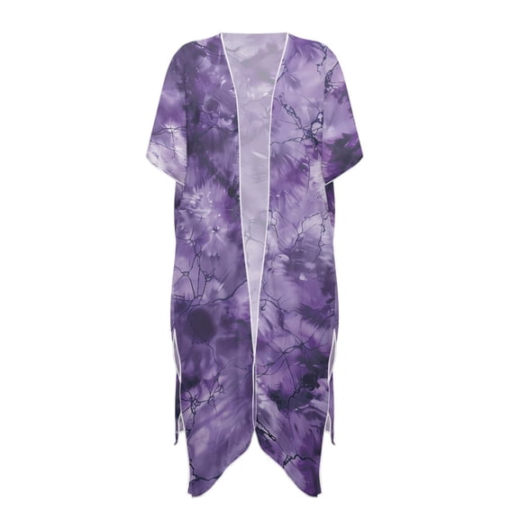 HELLHERO Iridescent Ink Wash Texture Bathing Suit Cover Up High Quality Fabrics Flowy Free Size Long Kimono Swimsuit Cover Up for Womens