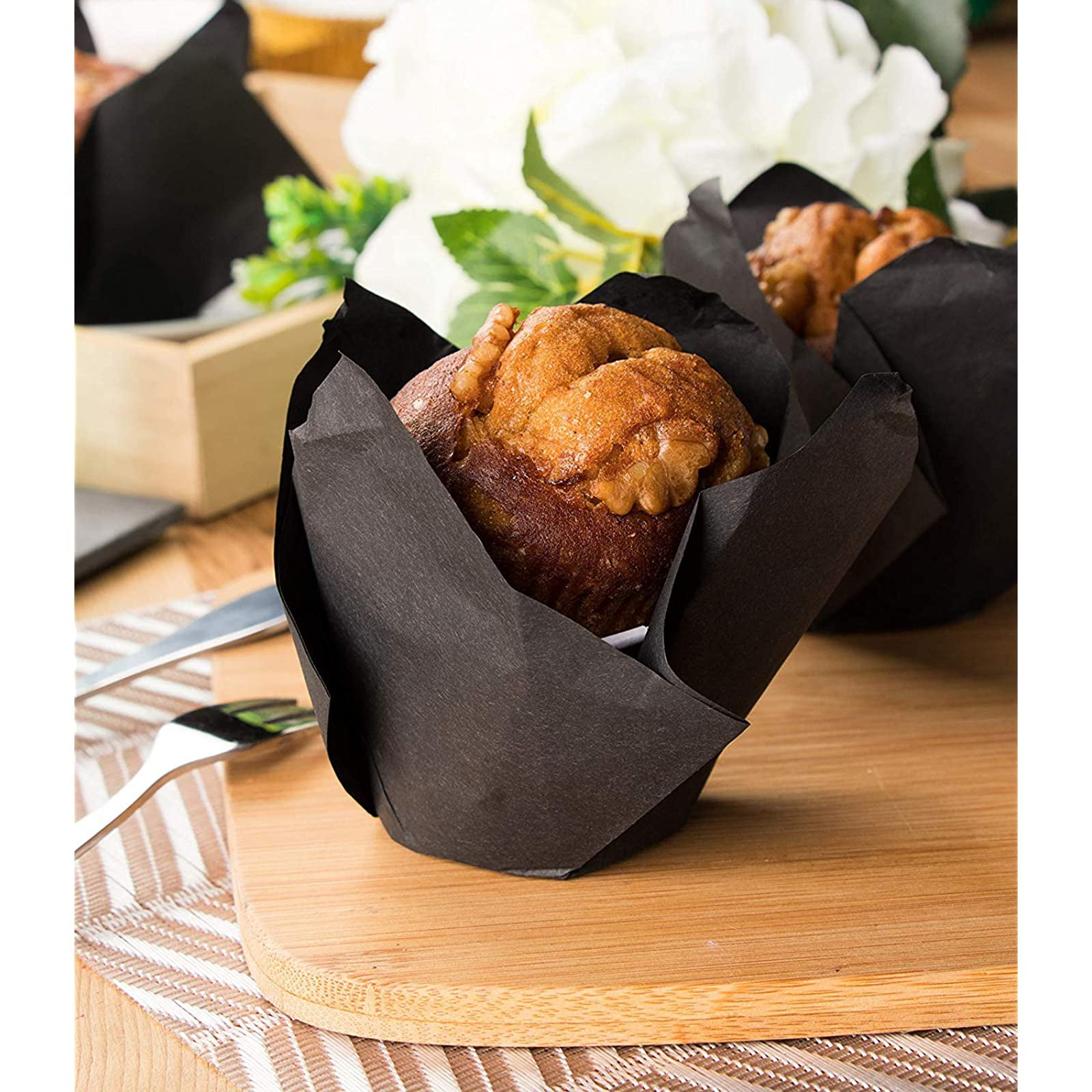 Restaurants Perfect for Birthday Parties Navy Blue Baby Showers Tulip Cupcake Liners Catering 100-Pack Medium Baking Cups Bakeries Weddings Muffin Wrappers