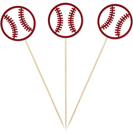 Baseball Centerpiece Sticks, 12-Pack Table Topper Double-Sided Sports Birthday Baby Shower Party Decorations