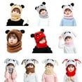 thumbnail image 3 of Balaclava Wind-Resistant Winter Fuzzy Plush Ski Face Mask for Adult Kids Warm Face Cover Cute Animal Ears Hat Cap Scarf, 3 of 19