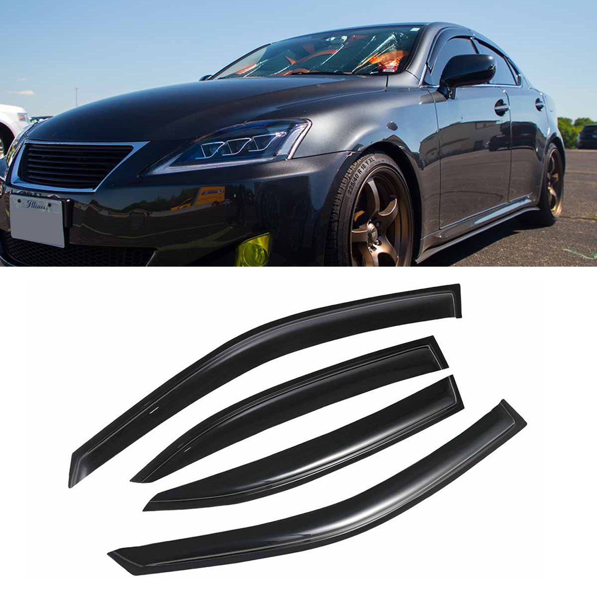 Window Deflector Fit for 20142021 2022 Lexus IS250 IS350 ISF Sedan Window Visors Sun Guards
