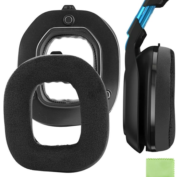 Geekria Comfort Hybrid Velour Replacement Ear Pads for Astro A50 Gen 3 Headphones, Ear Cushions (Black)