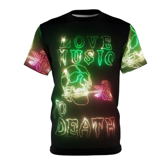 Love Music To Death Unisex Cut & Sew Tee (AOP)