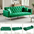 thumbnail image 4 of MYINDA 2-in-1 Modern Velvet Folding Recliner Loveseat with 2 Pillows, Green, 4 of 7