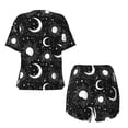thumbnail image 5 of Naloa Crescent and Stars Women's Short-Sleeved Pajama Set, Loungewear, Summer pajamas, Breathable Cozy - X-Large, 5 of 9
