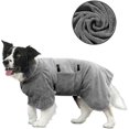 thumbnail image 1 of Gray Super Absorbent Microfiber Dog Bath Robe, Quick Dry Dog Bath Towel, Bathrobe for Medium/Large Dog (L), 1 of 5
