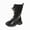 A55-Black, variant on Girls Boots Round Toe Low Heel Riding Boots Winter Tall Boots for Childrens Casual Wear