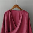 thumbnail image 5 of Womens Tops Hanten Kimono Cardigan Long Sleeve Wrap Front Cotton Linen Retro Costume Irregular Shirt Tops Blouses For Women, 5 of 6