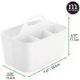 thumbnail image 3 of Organizador de escritorio - Almacenamiento de materiales para manualidades y costura para botones, tijeras, pinturas, etc. - Portalápices portátil con 4 compartimentos de plástico - Blanco, 3 of 7