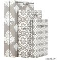 thumbnail image 6 of Hosley Set of 3, Wooden Gray Paisley Storage Memory Book Box, 6 of 8