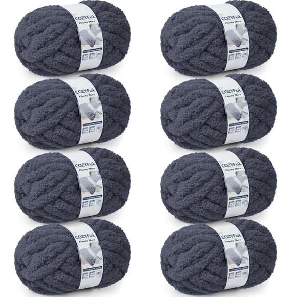 Harn Cozyful Chunky Chenille #10 para tejer a mano 8 madejas