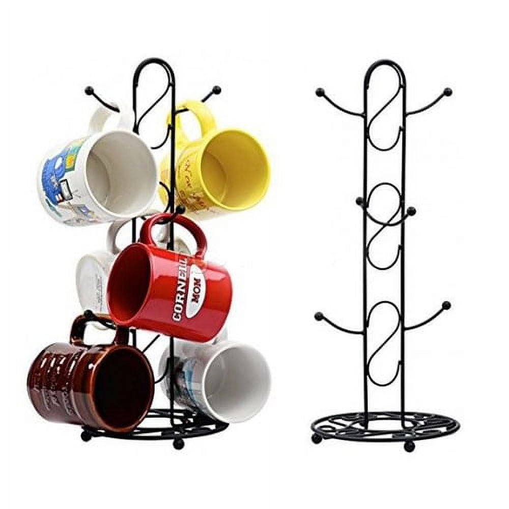 K-Cliffs Metal Coffee Cup Holder.  Kitchen Coffee Mug Tree for  Countertops,  Tea Cup Holder Stand in Color  Black