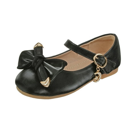 

JDEFEG Toddler Size 8 Tennis Shoes Children Shoes Leather Single Shoes Soft Soled Leather Shoes Bowknot Flower Single Shoes Small Shoes for Children Kids Shoes Size 1 Girls Black 33