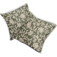 thumbnail image 7 of Dark Sage Green Floral Pillow Covers 18x18 Set of 2 Cream Vintage Flower Block Print Pattern Decorative Throw Pillowcases Outdoor Rustic Farmhouse Square Cushion Cases Decor for Home Couch Sofa Bed, 7 of 7
