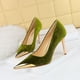 thumbnail image 3 of Zapatos de tacón alto finos de lujo ligeros de moda para banquetes para mujer, zapatos de gamuza con punta de metal, zapatos de mujer, zapato individual, zapatos de mujer, 3 of 5